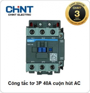 Công tắc tơ NXC CHINT 3P 40A 380VAC, 220VAC