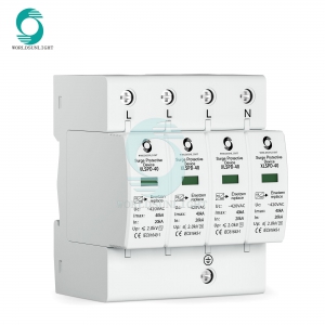 Thiết bị chống sét lan truyền ba pha CE Worldsunlight XLSPD-40 20-40AK 420VAC 4 cực AC DPS thiết bị chống sét lan truyền SPD