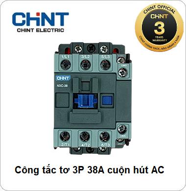 Công tắc tơ NXC CHINT 3P 38A 380VAC, 220VAC