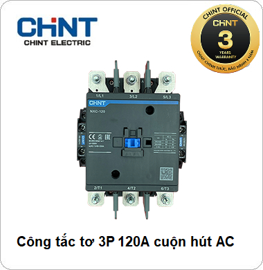 Công tắc tơ NXC CHINT 3P 120A 380VAC, 220VAC