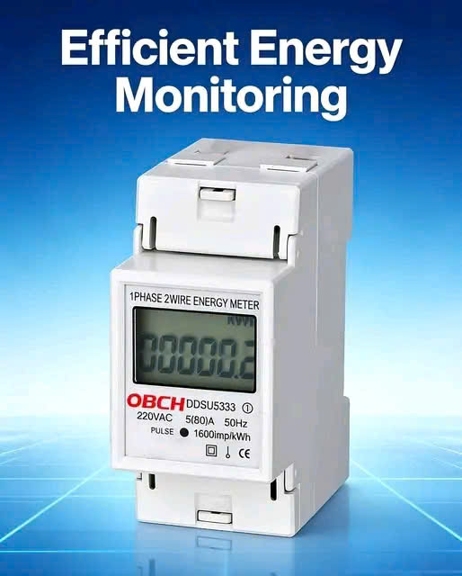 Công tơ điện tử 1P  80A  điện áp 220V đo công suất tiêu thụ điện Kwh